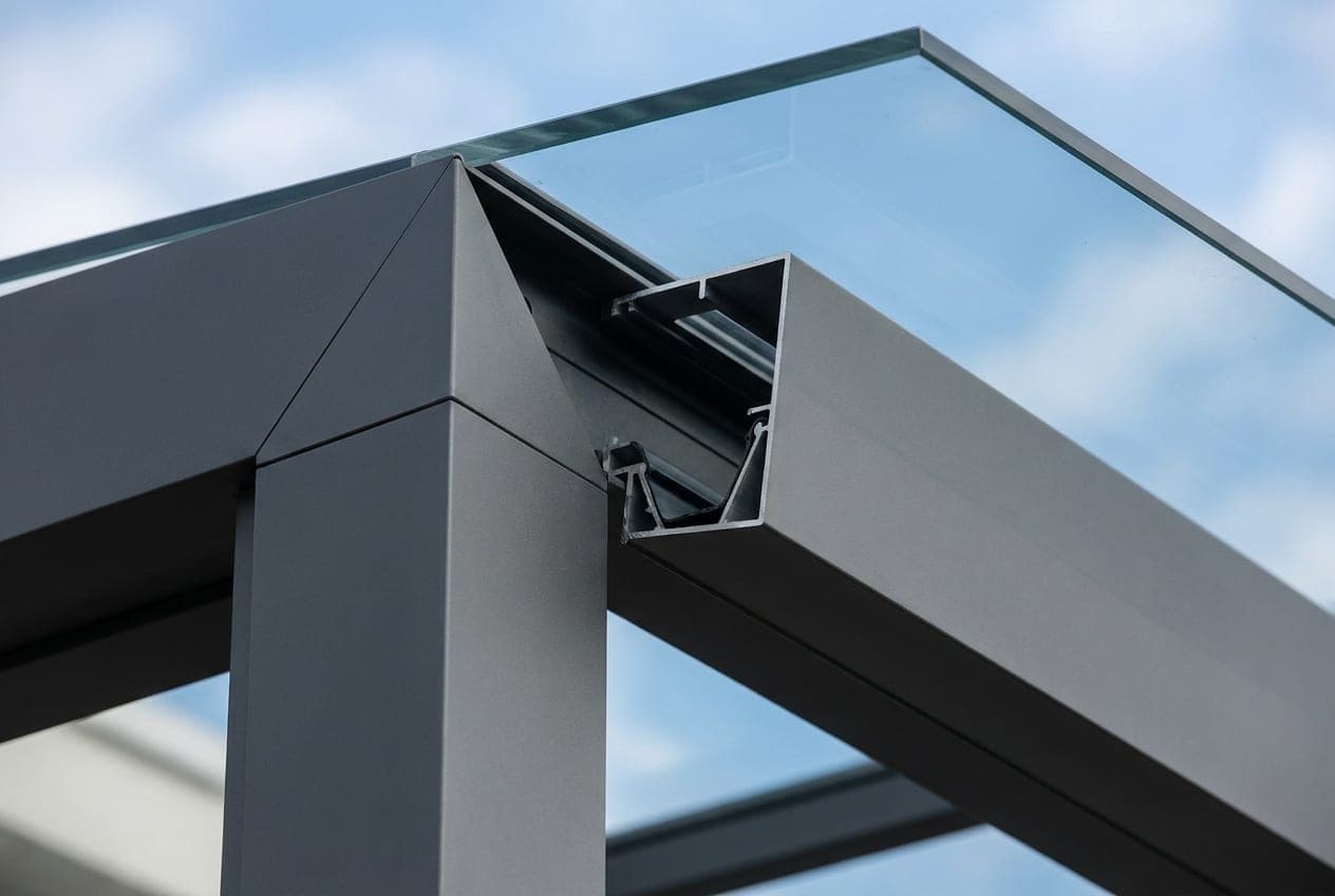 Detailvisualisatie van CUBO frame en dakvlak